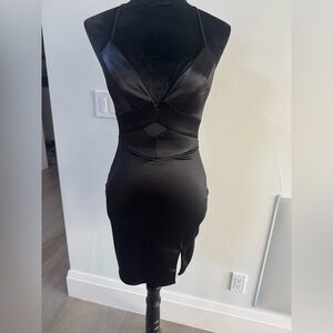 Elegant Black Satin Dress